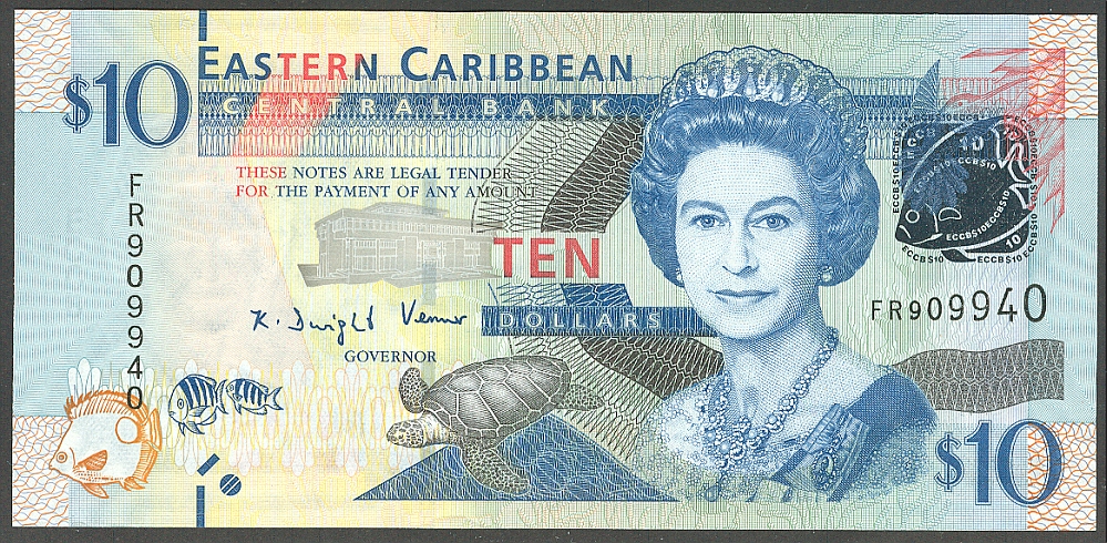 Eastern Caribbean,  P-52, 2012 $10, GemCU